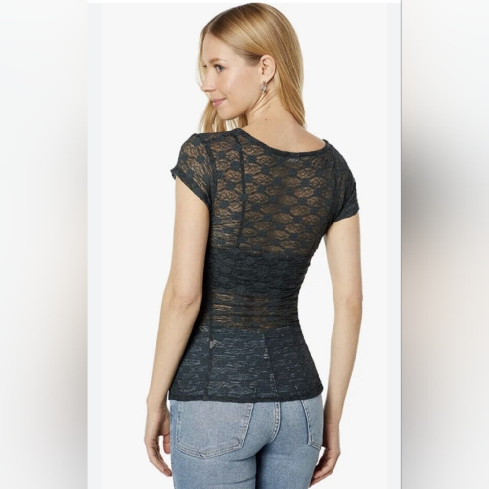 FREE PEOPLE Keep It Simple Lace Top        Deep Dark 💚 Green